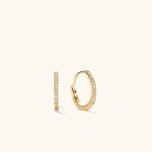 Mejuri Pave Diamond Hoop Huggies (pair)